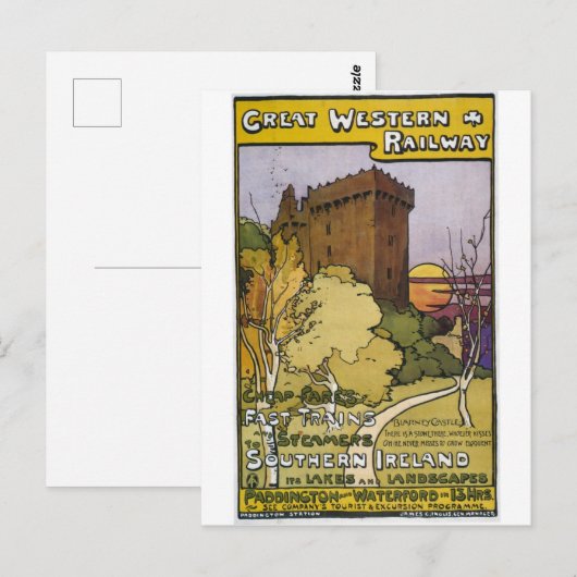 Briefkaart voor treinreizen naar Paddington Railwa (Voorkant / Achterkant)