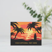 Briefkaart voor Tropical Sunset-aangepaste tekst (Staand voorkant)