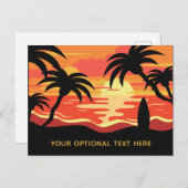 Briefkaart voor Tropical Sunset-aangepaste tekst (Voorkant / Achterkant)