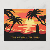 Briefkaart voor Tropical Sunset-aangepaste tekst (Voorkant)