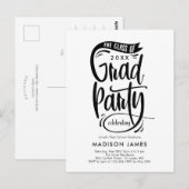 Briefkaart voor uitnodiging van Banner Graduation  (Voorkant / Achterkant)