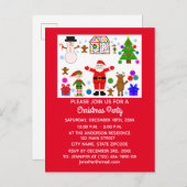 Briefkaart voor uitnodiging voor kerstcadeautjes # (Voorkant / Achterkant)