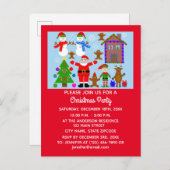 Briefkaart voor uitnodiging voor kerstcadeautjes # (Voorkant / Achterkant)