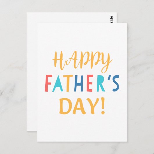  briefkaart voor Vaderdag. (Voorkant / Achterkant)