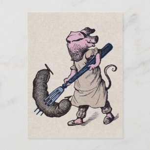 Briefkaart voor varkens en worst