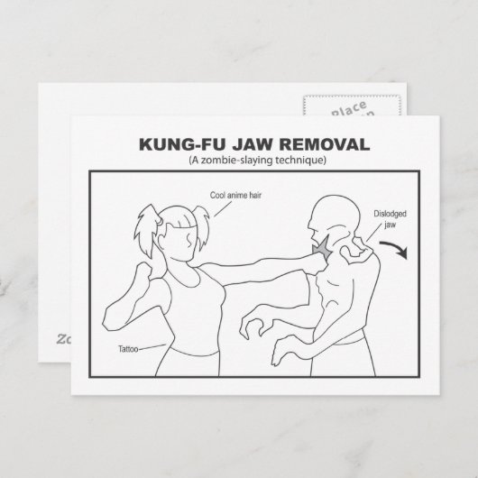 Briefkaart voor verwijdering van Kung-Fu Jaw (Voorkant / Achterkant)