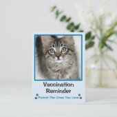 Briefkaart voor veterinair vaccinatie Blue-Eyed Ki (Staand voorkant)