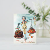  Briefkaart voor Victoriaans houten dolls schalen (Staand voorkant)