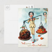  Briefkaart voor Victoriaans houten dolls schalen (Voorkant / Achterkant)