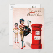  Briefkaart voor Victoriaans houten poppen (Voorkant / Achterkant)