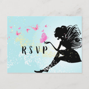 briefkaart voor vijfjarige vrouwen RSVP