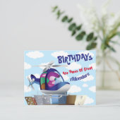 Briefkaart voor vliegende helikopters (Staand voorkant)