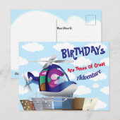 Briefkaart voor vliegende helikopters (Voorkant / Achterkant)