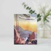 Briefkaart voor vliegreizen in Hongkong China (Staand voorkant)