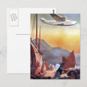 Briefkaart voor vliegreizen in Hongkong China (Voorkant / Achterkant)