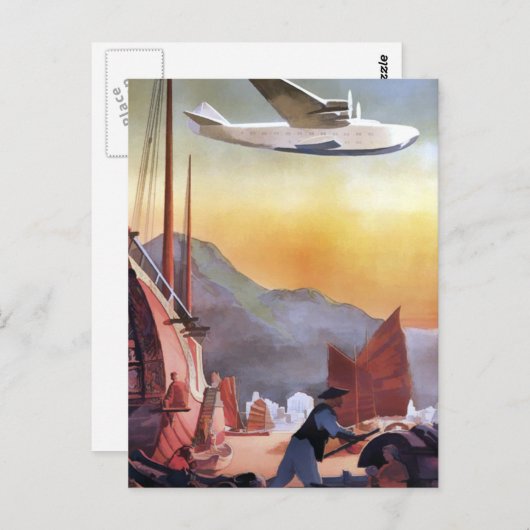  Briefkaart voor vliegreizen in Hongkong China (Voorkant / Achterkant)