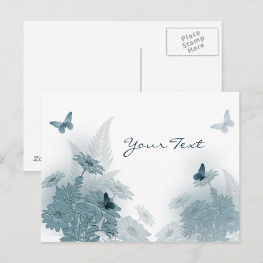 Briefkaart voor vlinders en madeliefjes (Voorkant / Achterkant)