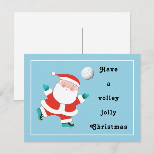 Briefkaart voor volleybalkerstfeestdag (Voorkant / Achterkant)