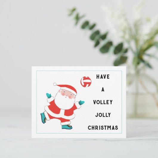 Briefkaart voor volleybalkerstfeestdag (Staand voorkant)