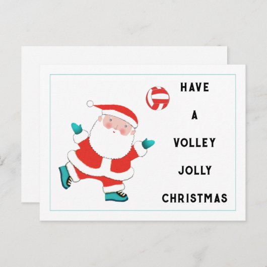 Briefkaart voor volleybalkerstfeestdag (Voorkant / Achterkant)