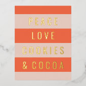 Briefkaart voor vrede en cacao Gold Foil Holiday (Voorkant)