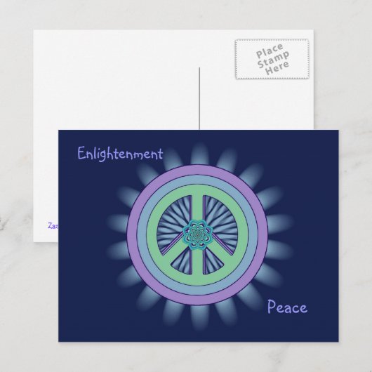 Briefkaart voor vrede en verlichting Lotus (Voorkant / Achterkant)