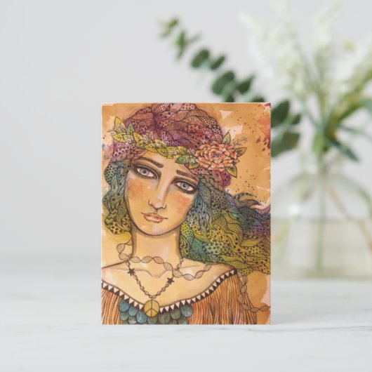 Briefkaart voor vrede, liefde en eenheid (Staand voorkant)