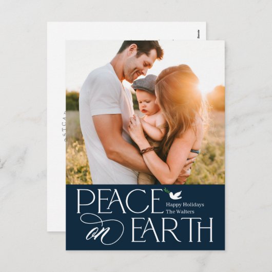 Briefkaart voor vreedzame feestdag (Voorkant / Achterkant)