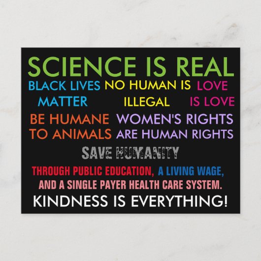 Briefkaart voor vreedzame protesten (Voorkant)