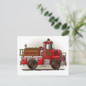 Briefkaart voor vrijwillige brandweerwagen (Staand voorkant)