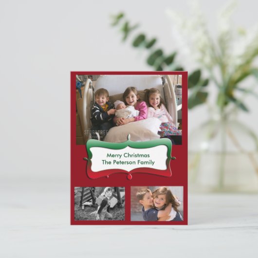 Briefkaart voor vrolijk kerstfeest (Staand voorkant)