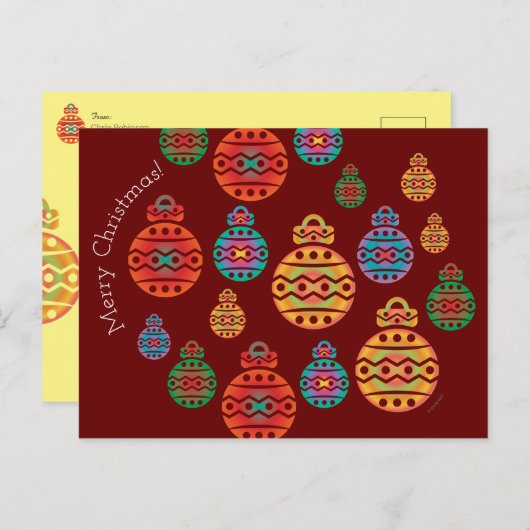 Briefkaart voor vrolijk kerstversiering (Voorkant / Achterkant)