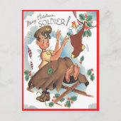  Briefkaart voor vrolijke kerstsoldaat (Voorkant)