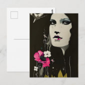 Briefkaart voor vrouwen en bloemen (Voorkant / Achterkant)