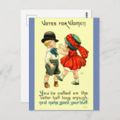 Briefkaart voor vrouwenrechten Cute Suffragette, k (Voorkant / Achterkant)