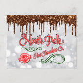 Briefkaart voor warme chocolade op Noordpool (Voorkant)