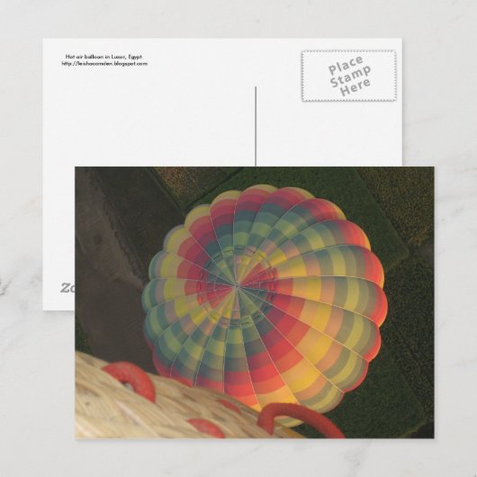 Briefkaart voor warmluchtballon (Voorkant / Achterkant)