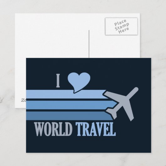 Briefkaart voor wereldreizen, aanpasbaar (Voorkant / Achterkant)