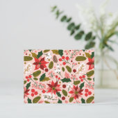 Briefkaart voor wintervakantie in Poinsettia (Staand voorkant)