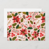Briefkaart voor wintervakantie in Poinsettia (Voorkant / Achterkant)