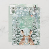 briefkaart voor wintervakantie met roodharing (Voorkant / Achterkant)