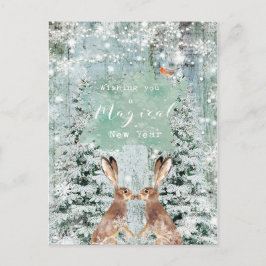 briefkaart voor wintervakantie met roodharing