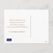 Briefkaart voor zakelijke Thanksgiving (Achterkant)