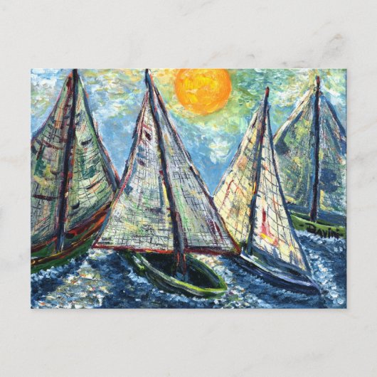 Briefkaart voor zeilboten (Voorkant)