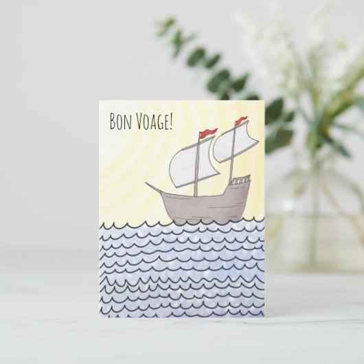 Briefkaart voor zeilschepen (Staand voorkant)