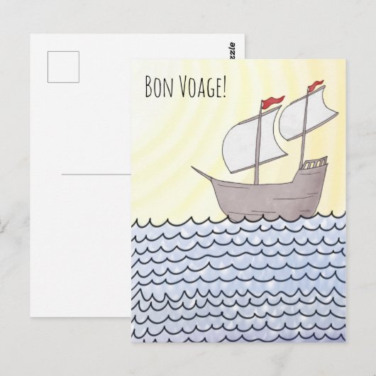 Briefkaart voor zeilschepen (Voorkant / Achterkant)