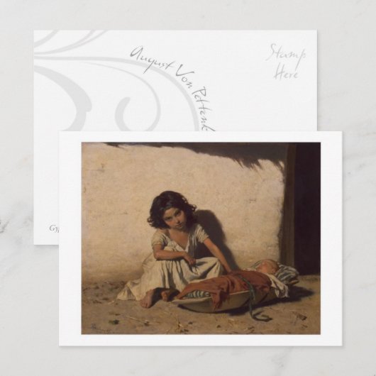 Briefkaart voor zigeunerkinderen (Voorkant / Achterkant)