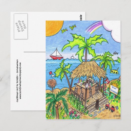 Briefkaart voor zonnebaden (Voorkant / Achterkant)