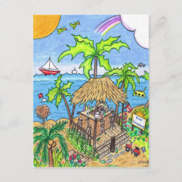 Briefkaart voor zonnebaden