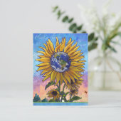 Briefkaart voor zonnebloemen (Staand voorkant)